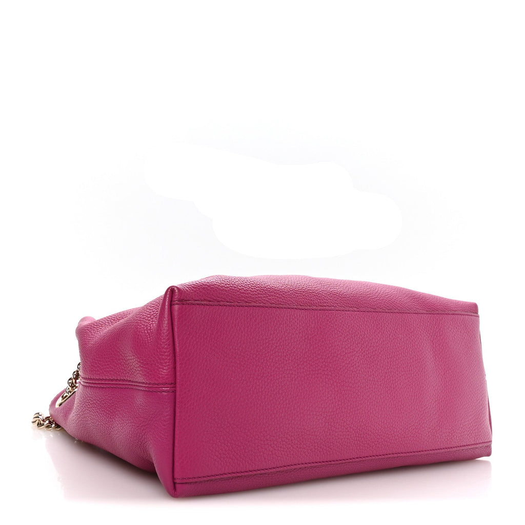Gucci Cellarius Calfskin Medium Soho Chain Shoulder Bag Bright Bouganville