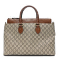 Gucci GG Supreme Monogram Small Zip Top Tote Beige Tuscany