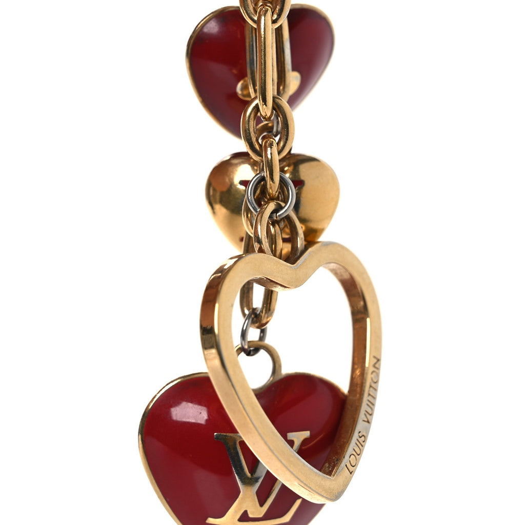 Louis Vuitton Coeurs Heart Bag Charm Key Holder Red