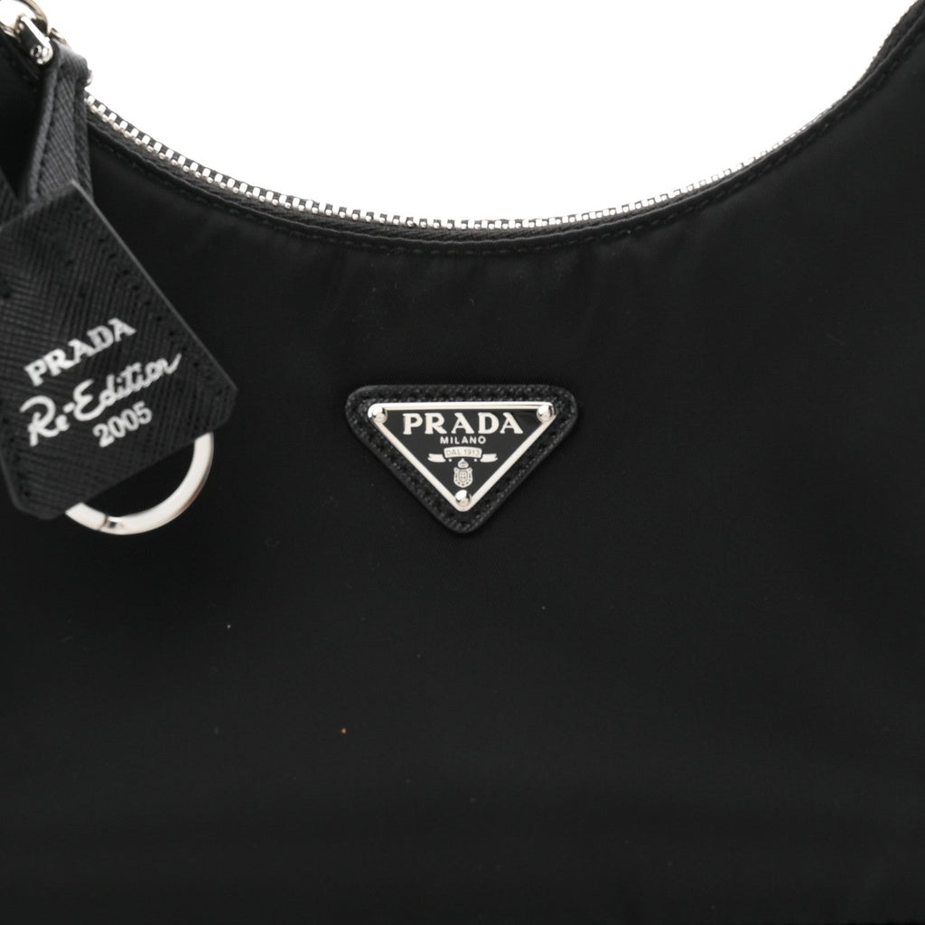 Prada Tessuto Nylon Saffiano Mini Re-Edition 2005 Bag Black