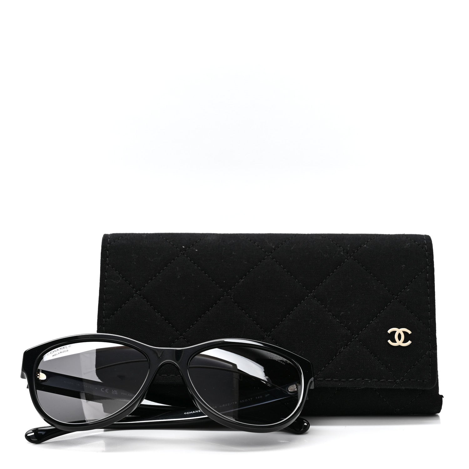 Acetate Pantos Logo Polarized Sunglasses 5458 Black