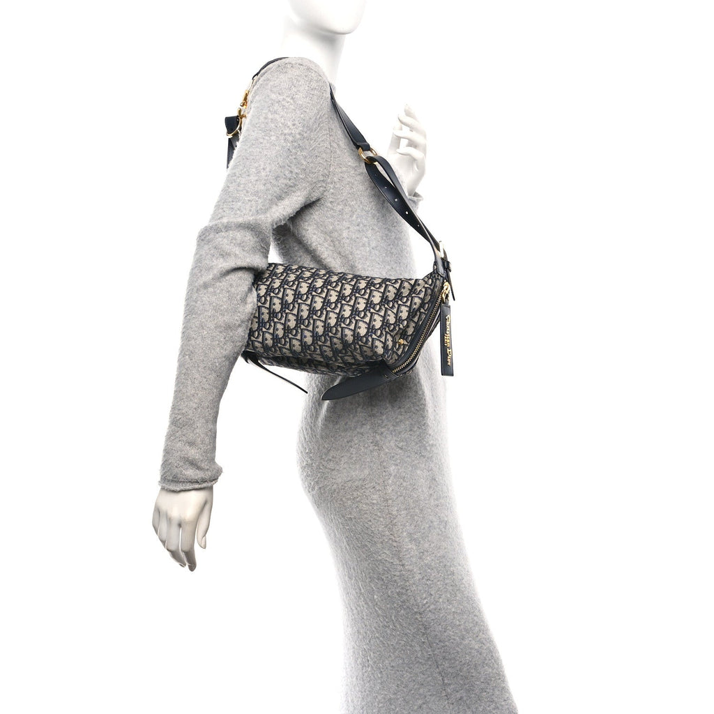 Christian Dior Oblique Medium D-Journey Bag Blue