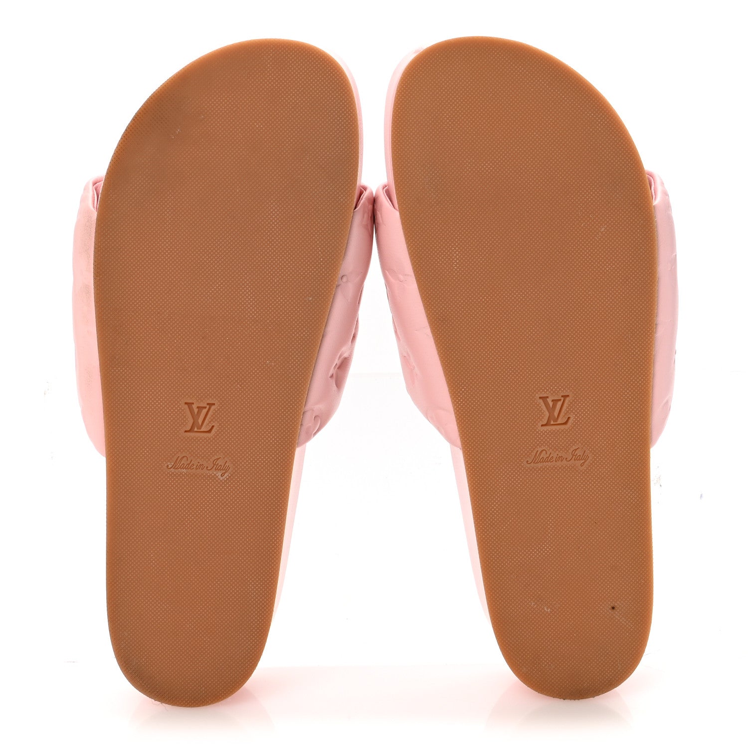 Louis Vuitton Lambskin Embossed Monogram Jumbo Flatform Mule Sandals 41 Rose Clair