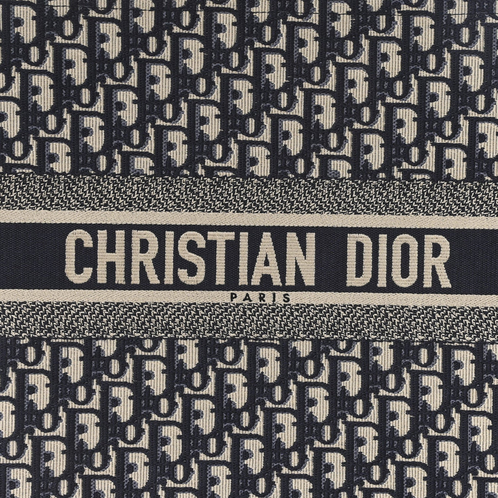 Christian Dior Oblique Large Book Tote Blue Multicolor