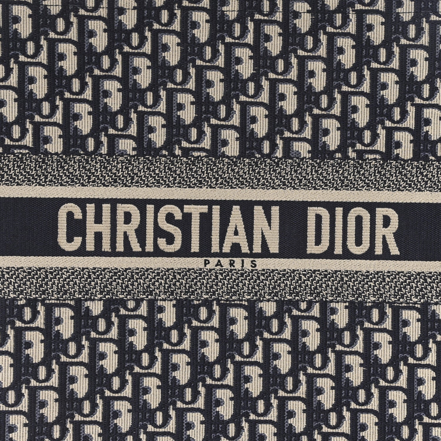 Christian Dior Oblique Large Book Tote Blue Multicolor