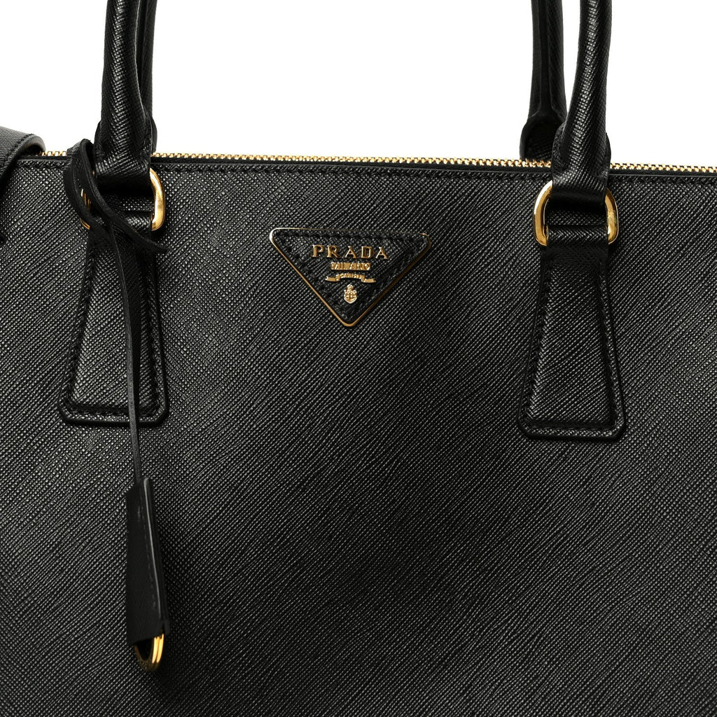 Prada Saffiano Lux Large Galleria Double Zip Tote Black