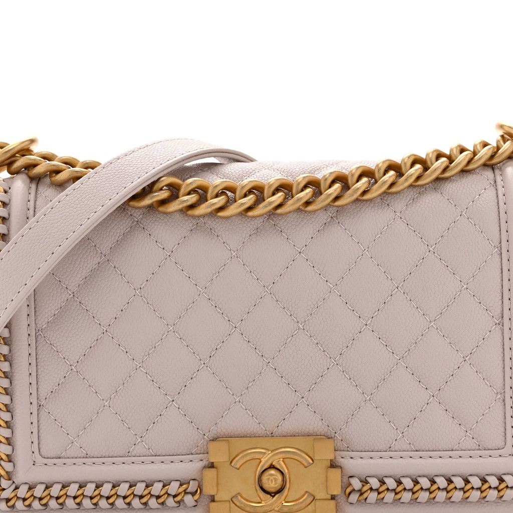Chanel Caviar Quilted Chain Around Medium Boy Flap Light Purple