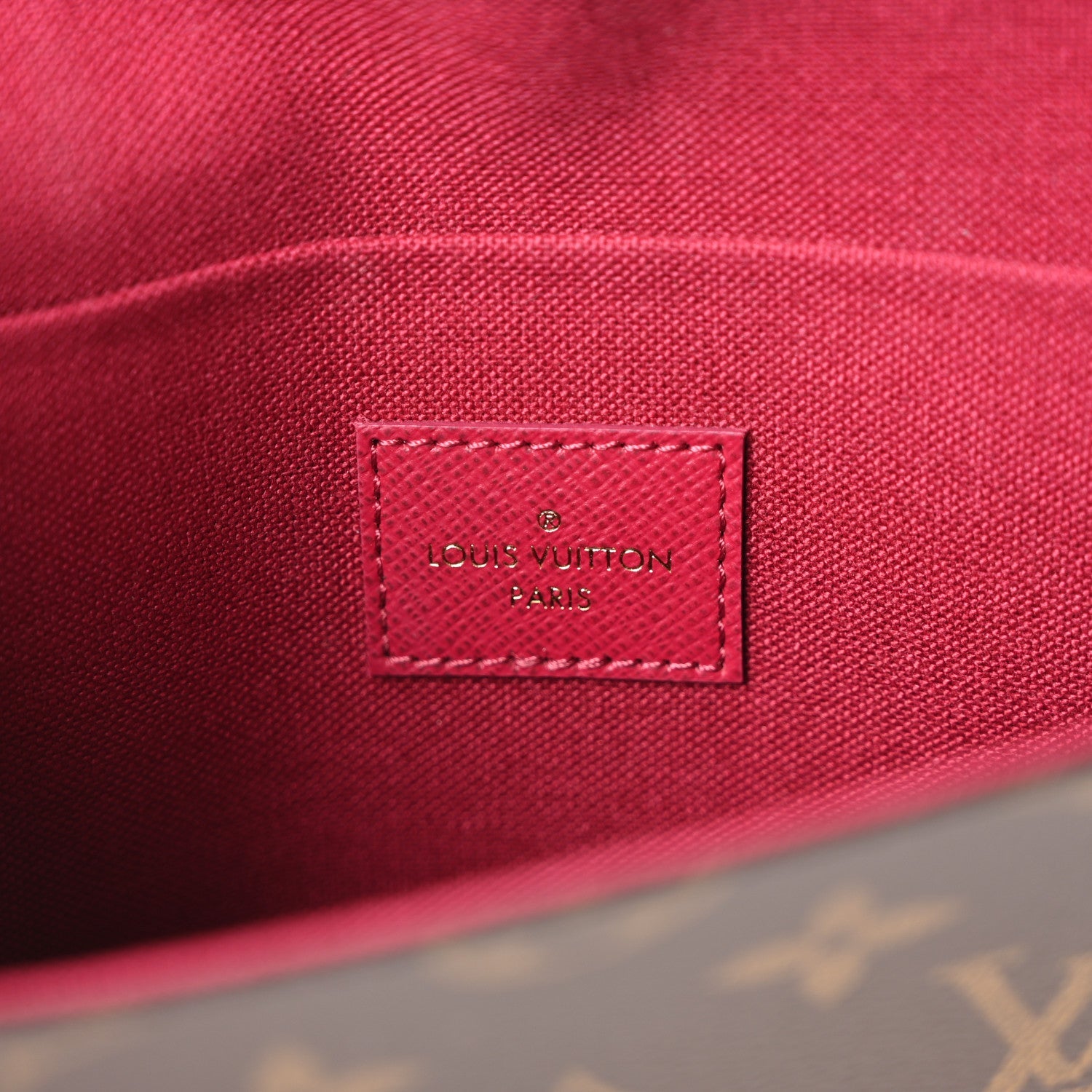Louis Vuitton Monogram Pochette Felicie Chain Wallet Fuchsia