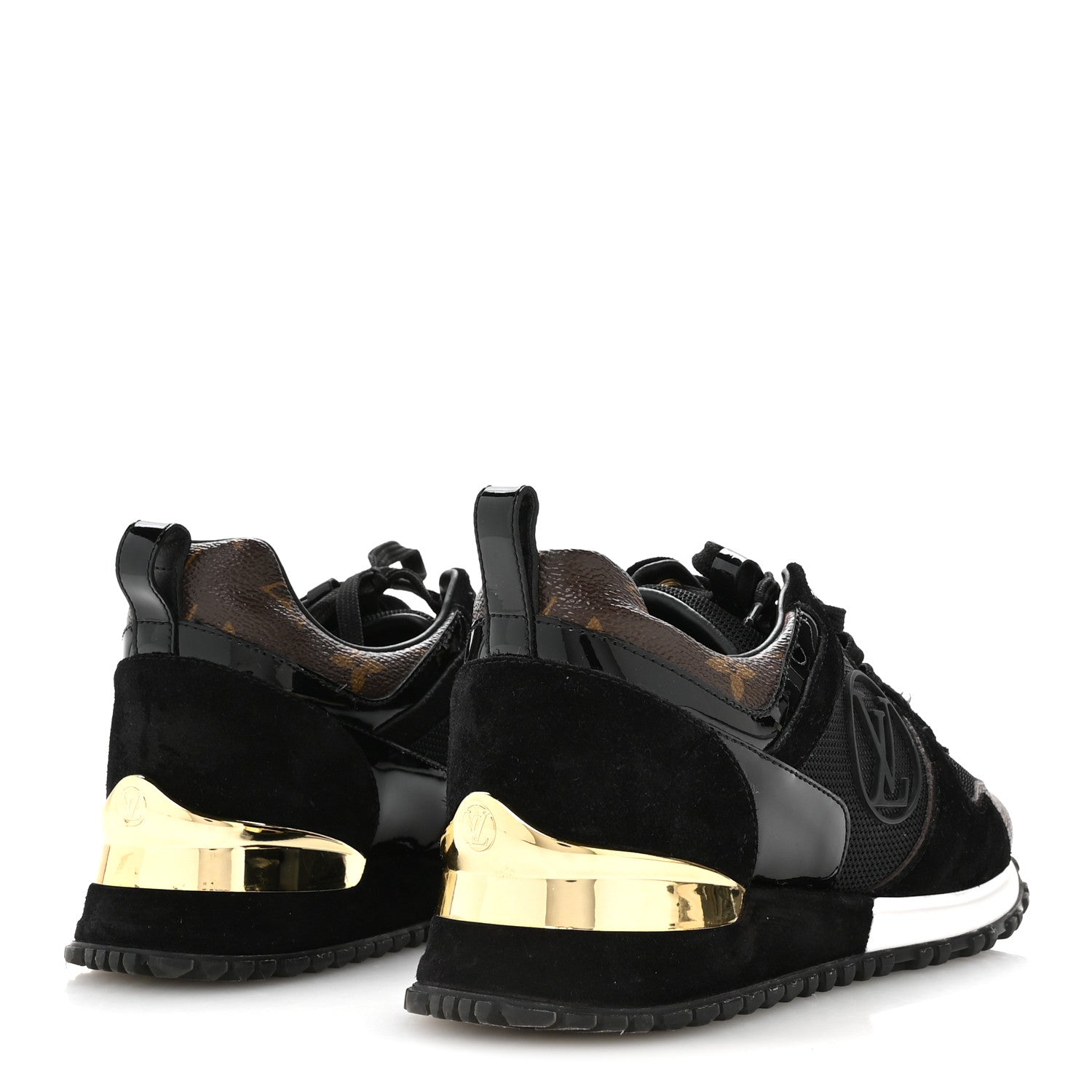 Louis Vuitton Suede Monogram Run Away Sneakers 36.5 Black