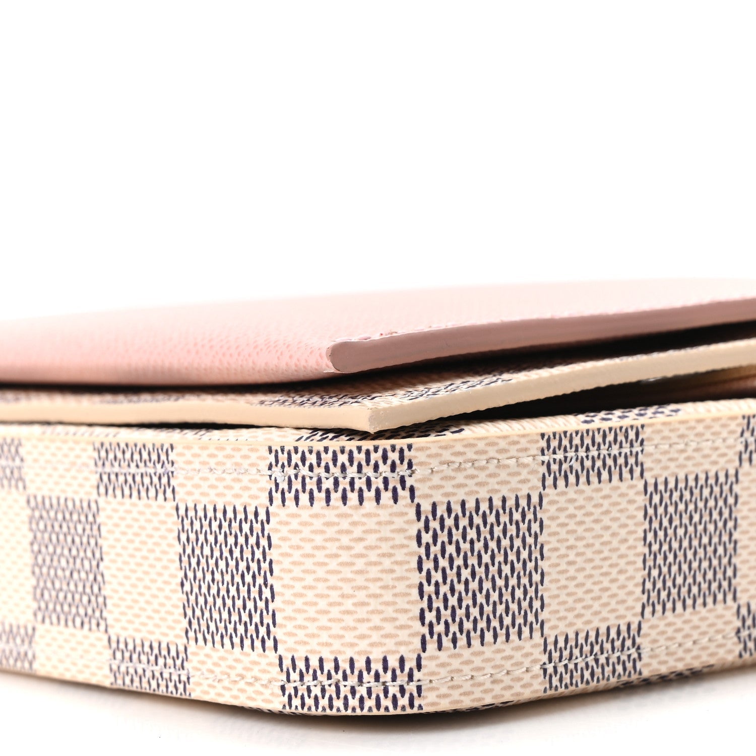 Louis Vuitton Damier Azur Pochette Felicie Chain Wallet Rose Ballerine