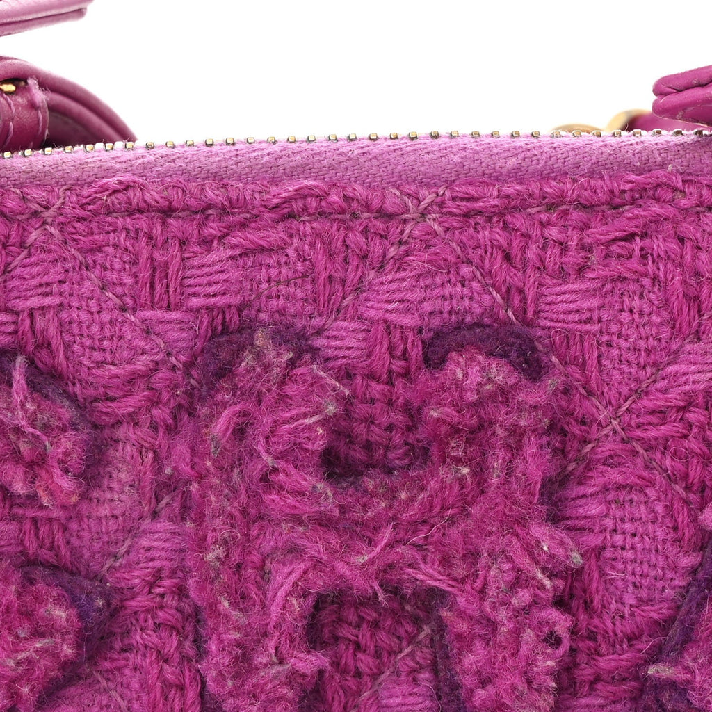 Chanel Wool Tweed Giant Logo Waist Bag Magenta