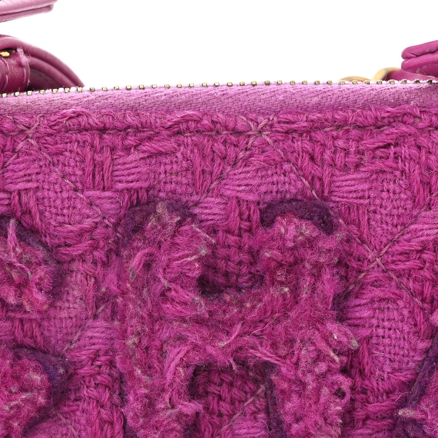 Chanel Wool Tweed Giant Logo Waist Bag Magenta