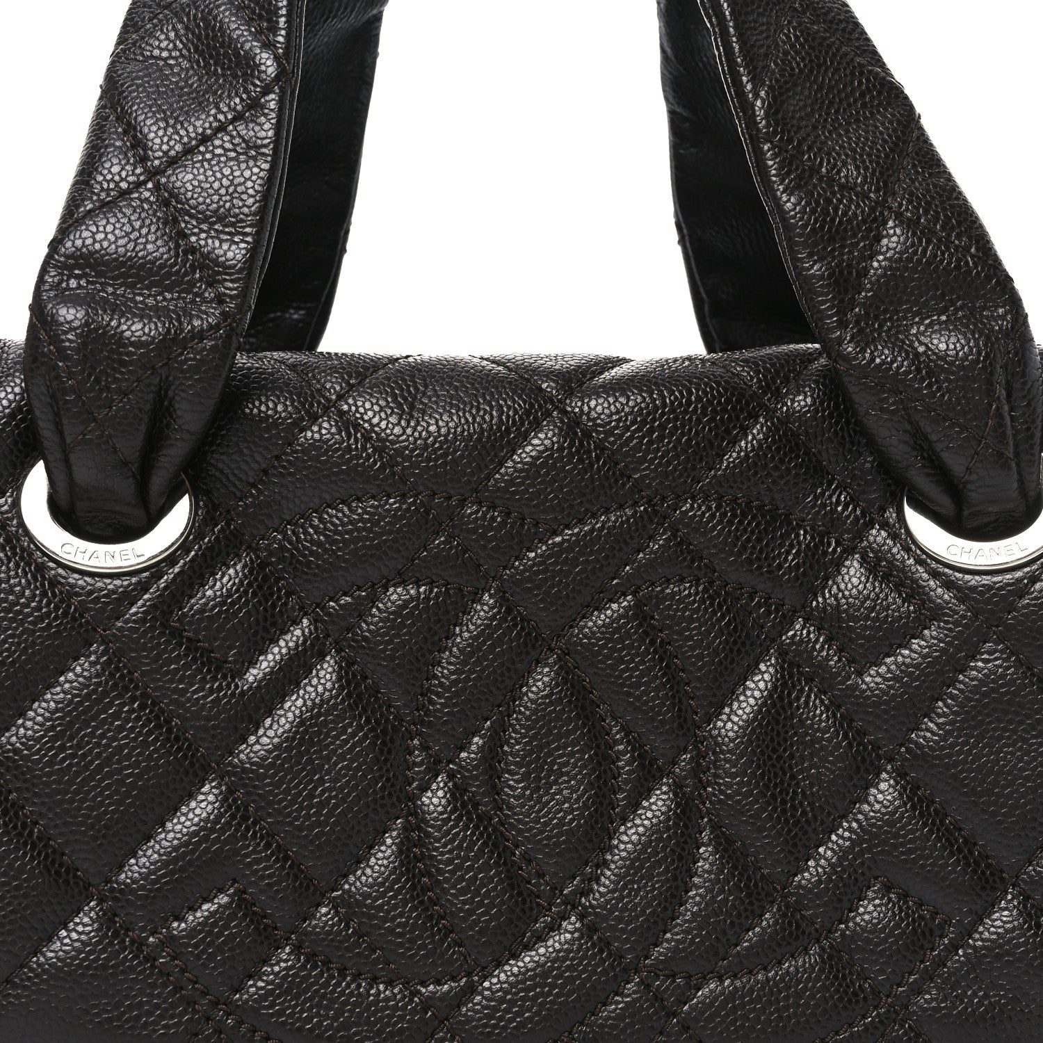 Chanel Caviar Quilted CC Timeless Bowler Dark Brown