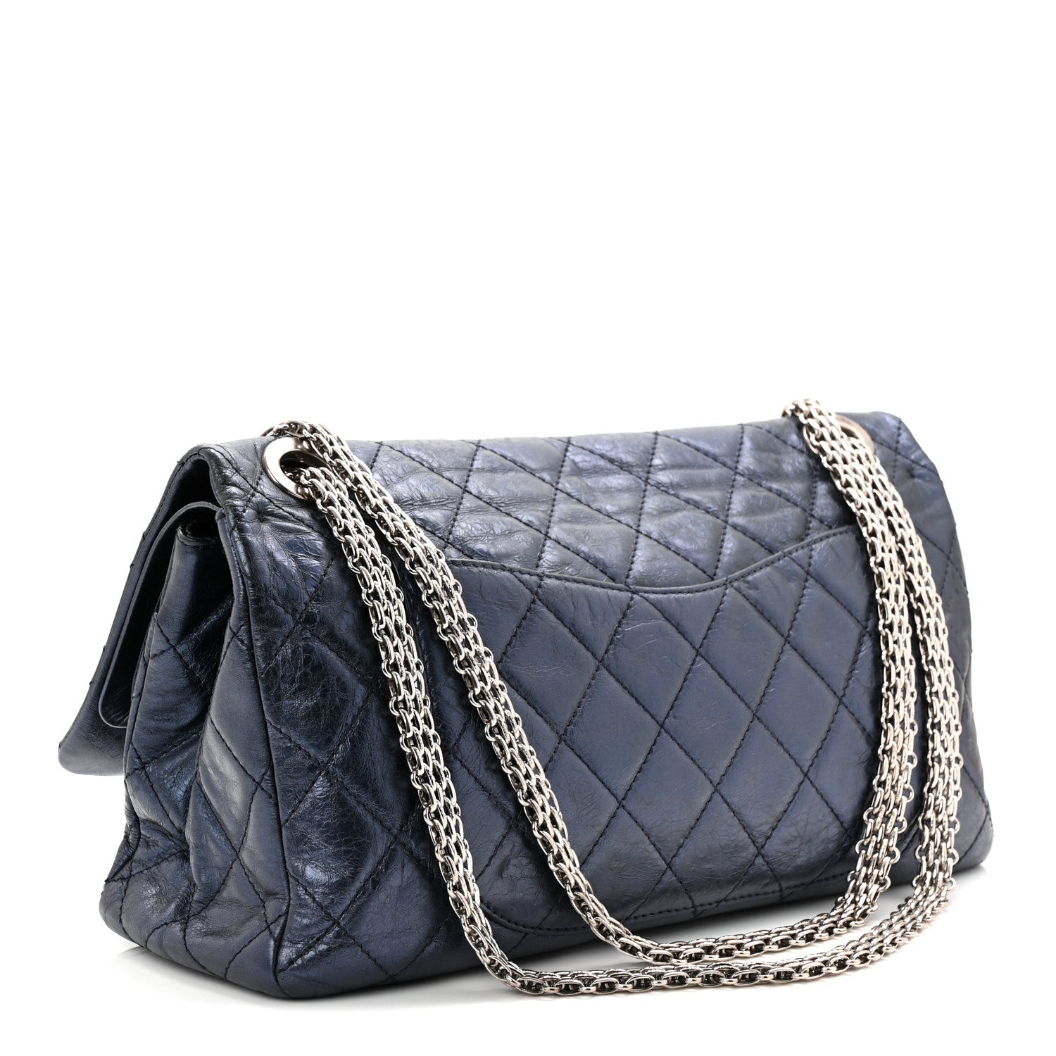 Chanel Metallic Aged Calfskin Quilted 2.55 Reissue 228 Flap Blue