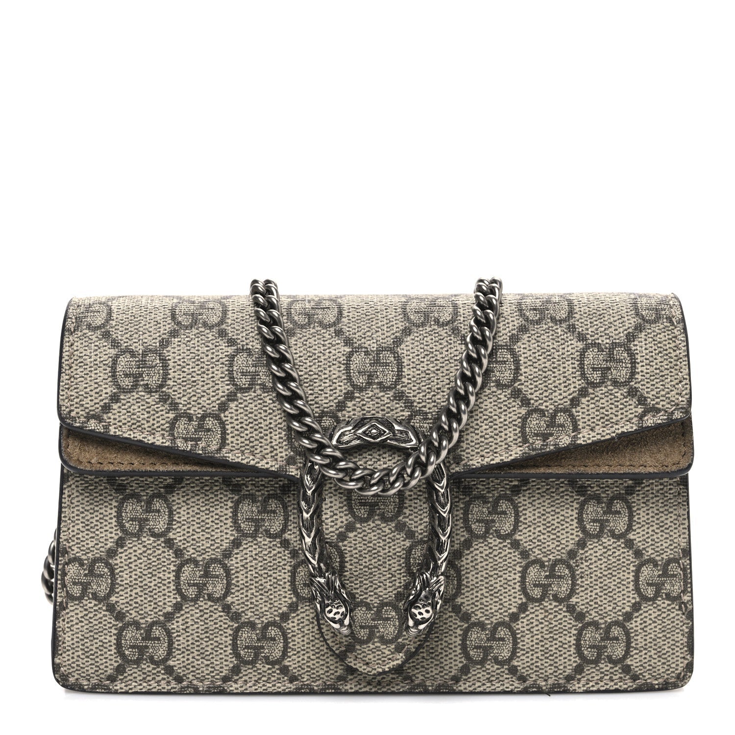 Gucci GG Supreme Monogram Super Mini Dionysus Shoulder Bag Taupe