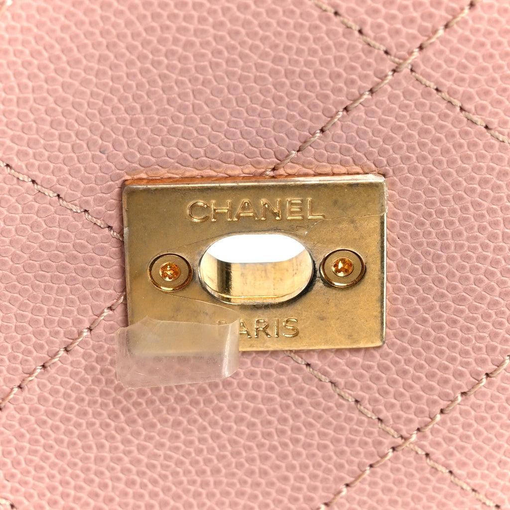 Chanel Lambskin Caviar Lovely Chains Flap Shoulder Bag Pink