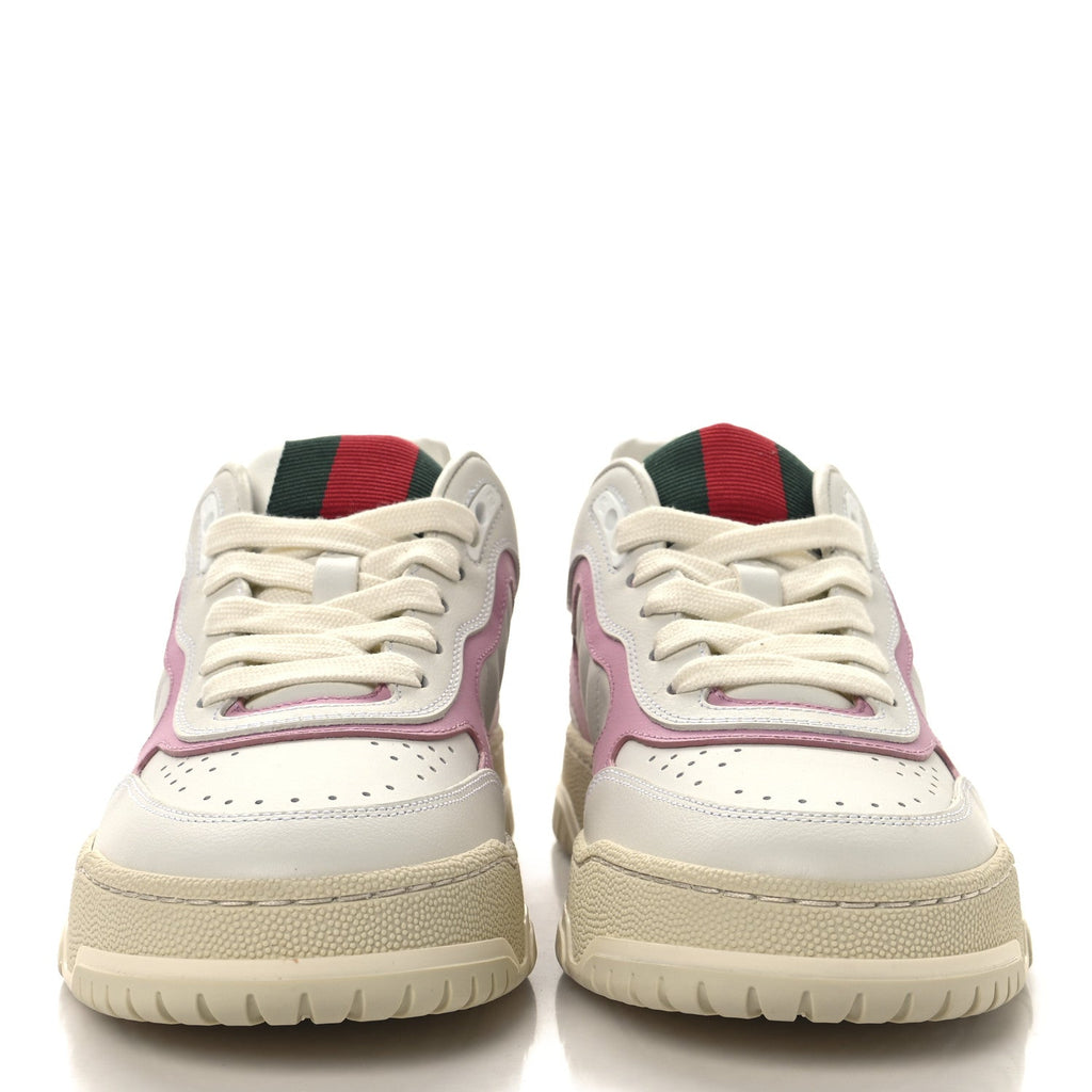 Gucci Calfskin Womens Re-Web Sneakers 36.5 White Pink