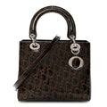 Christian Dior Patent Ultimate Medium Lady Dior Brown
