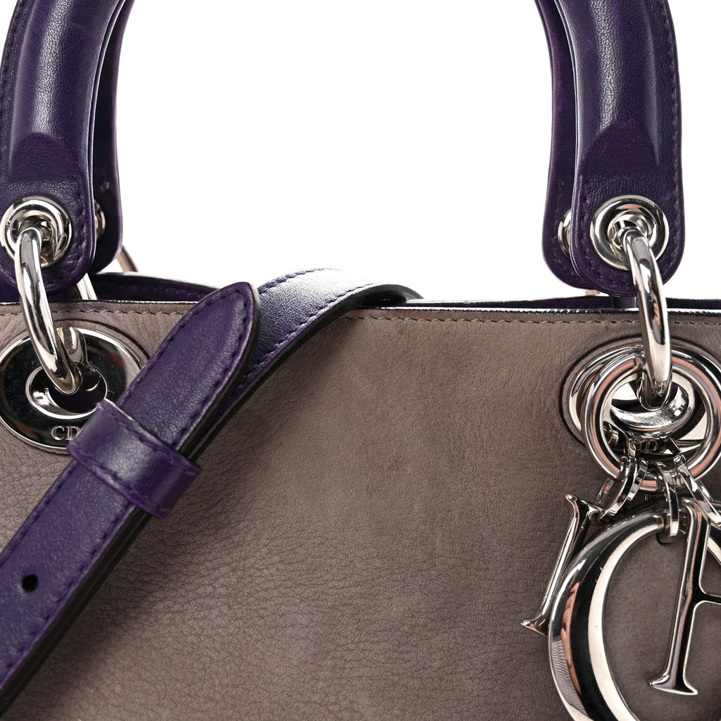 Christian Dior Suede Large Diorissimo Tote Purple