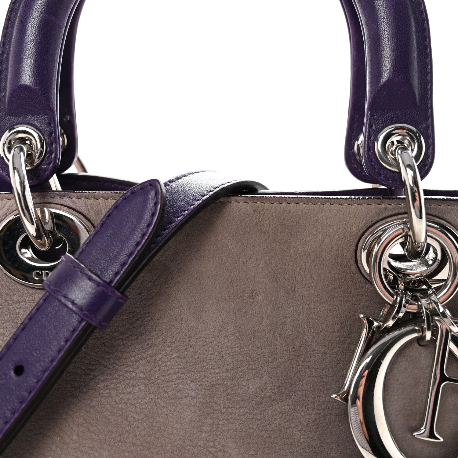 Christian Dior Suede Large Diorissimo Tote Purple