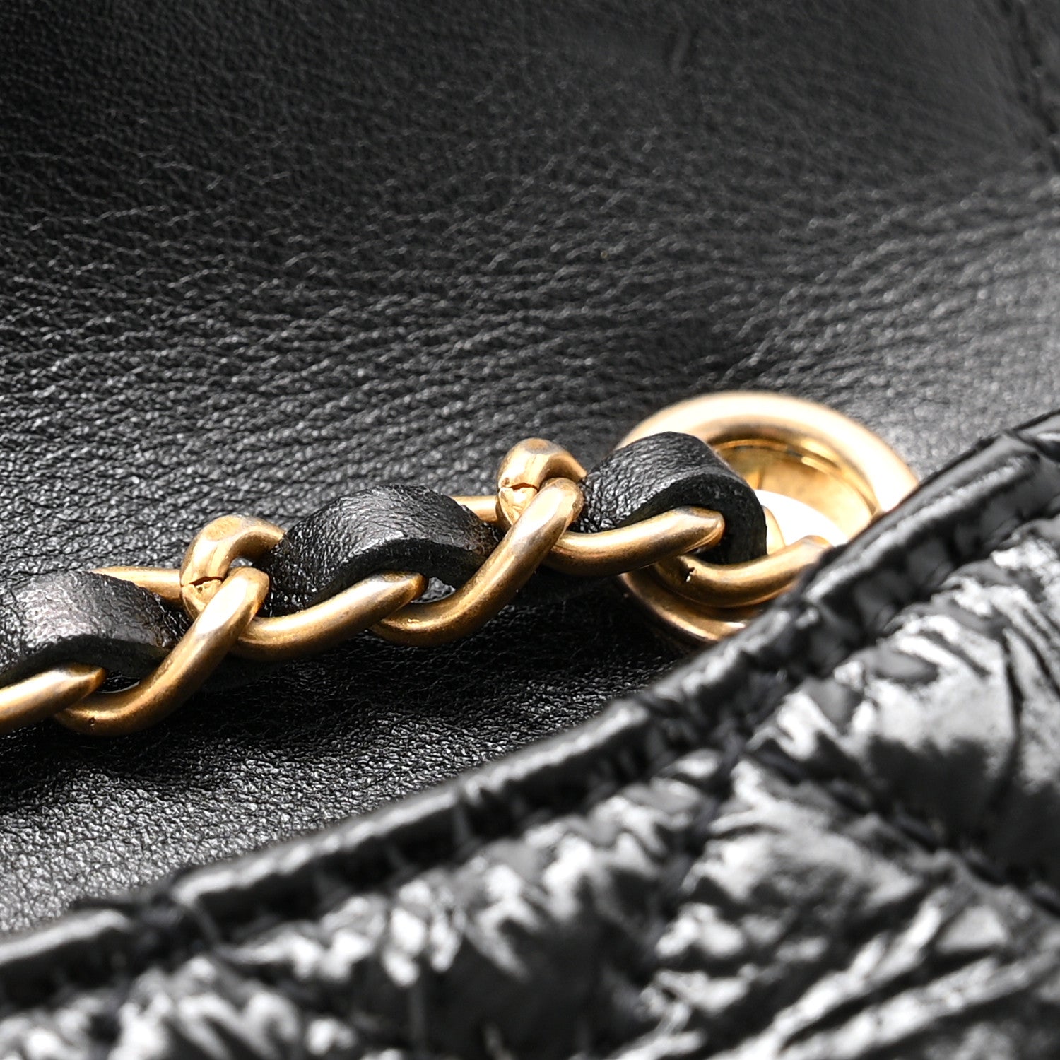 Chanel Shiny Aged Calfskin Quilted Waist Belt Bag Black