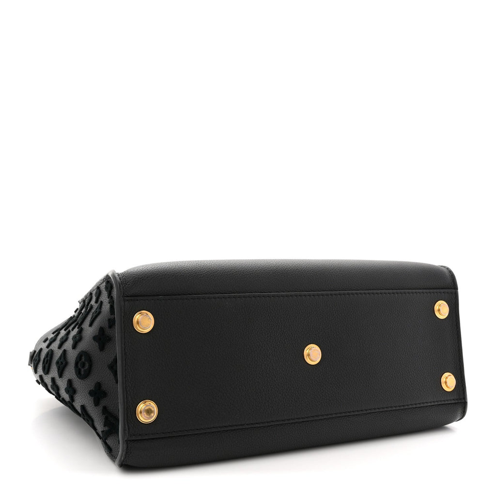 Louis Vuitton Calfskin Monogram Tufting On My Side Black