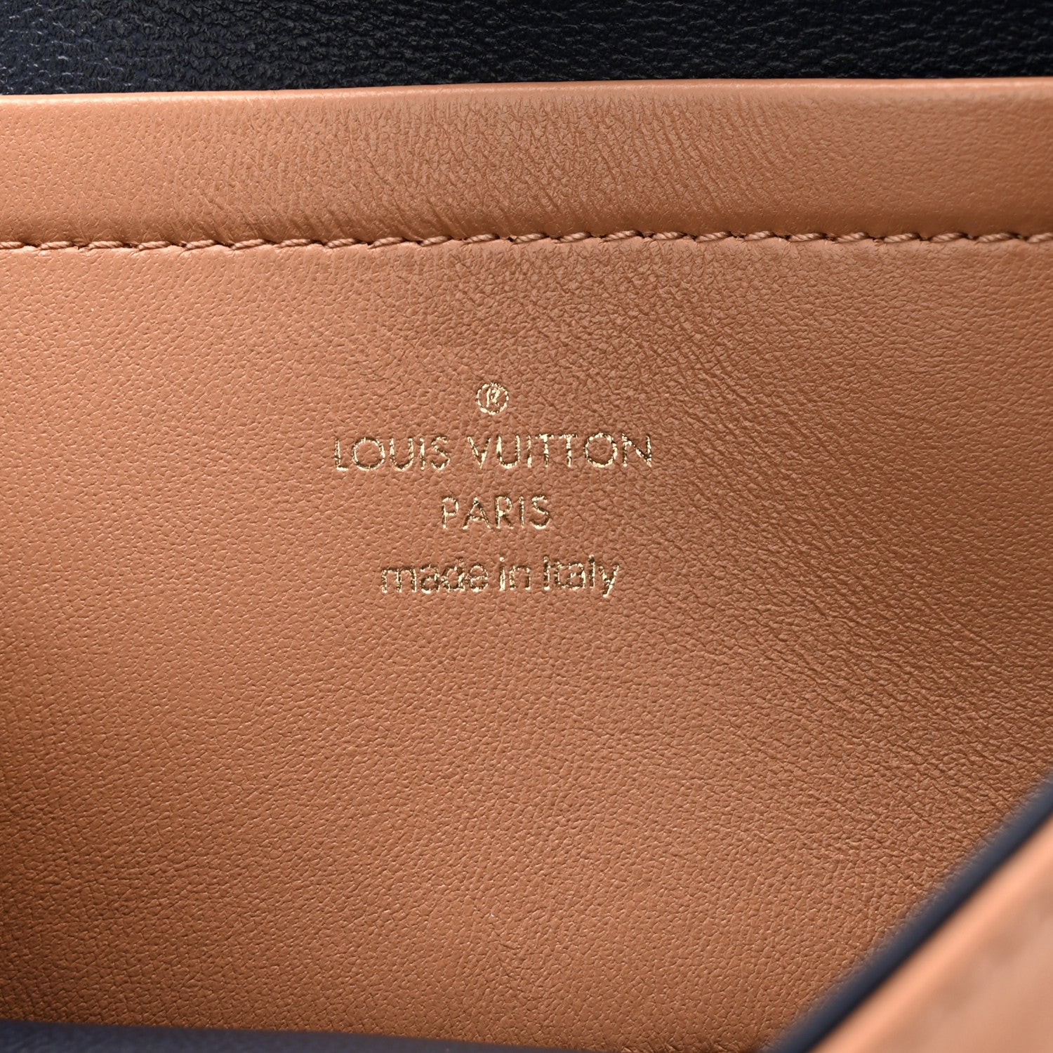 Louis Vuitton Lambskin Embossed Monogram Pochette Coussin Camel