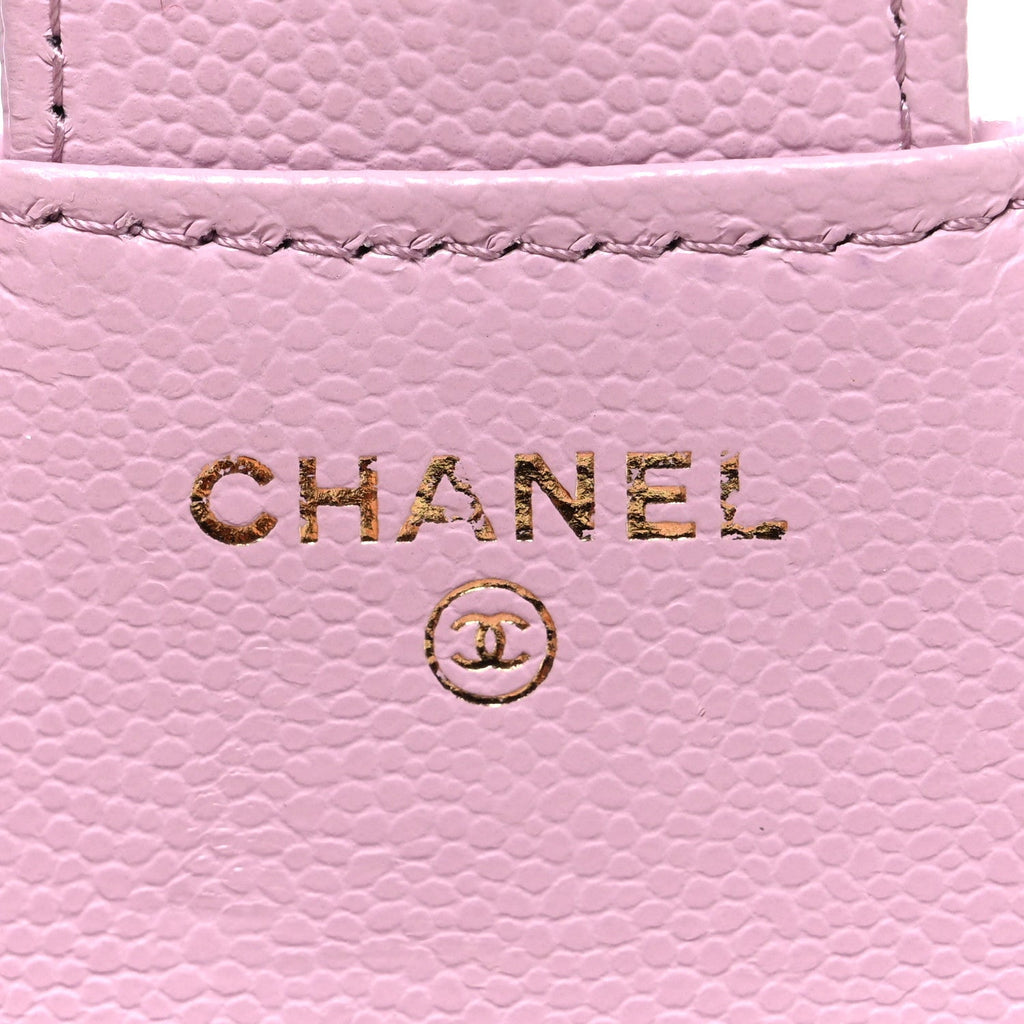 Caviar Quilted Compact Flap Wallet Light Pink