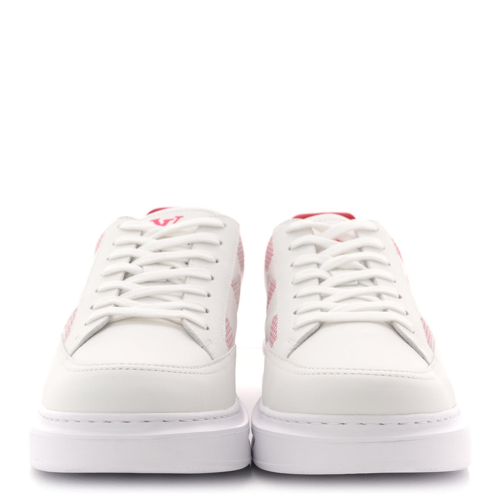 Louis Vuitton Damier Calfskin Mens Beverly Hills Sneakers 8 White Rouge