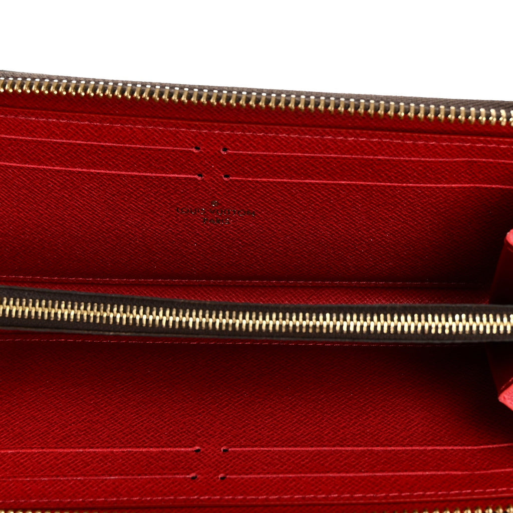 Louis Vuitton Damier Ebene Clemence Wallet Cherry