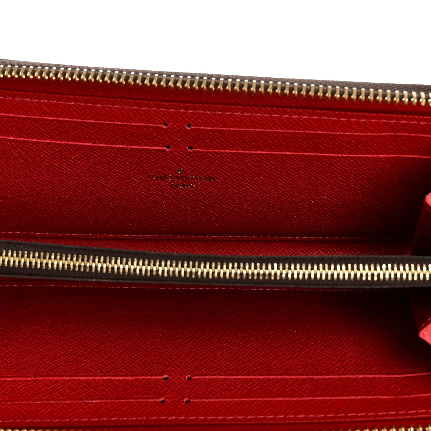 Louis Vuitton Damier Ebene Clemence Wallet Cherry