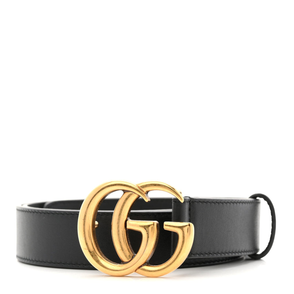 Gucci Calfskin Double G 30mm Belt 90 36 Black