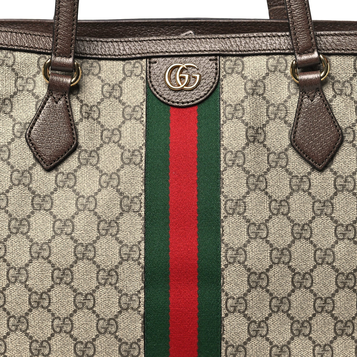 Gucci GG Supreme Monogram Medium Ophidia Shopping Tote Brown