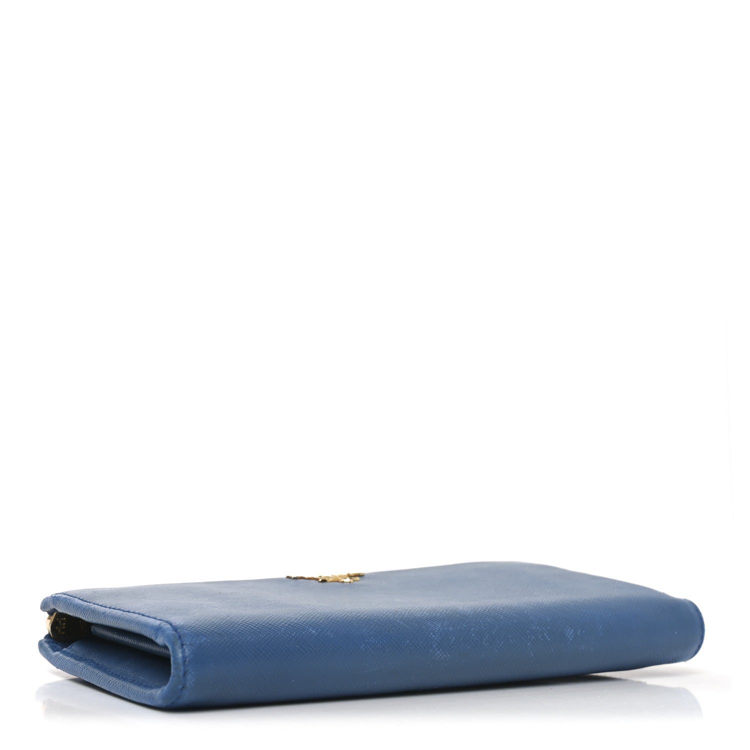 Prada Vitello Move Half Zip Wallet Cobalto