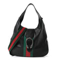 Gucci Calfskin Web Stripe Medium Dionysus Hobo Black