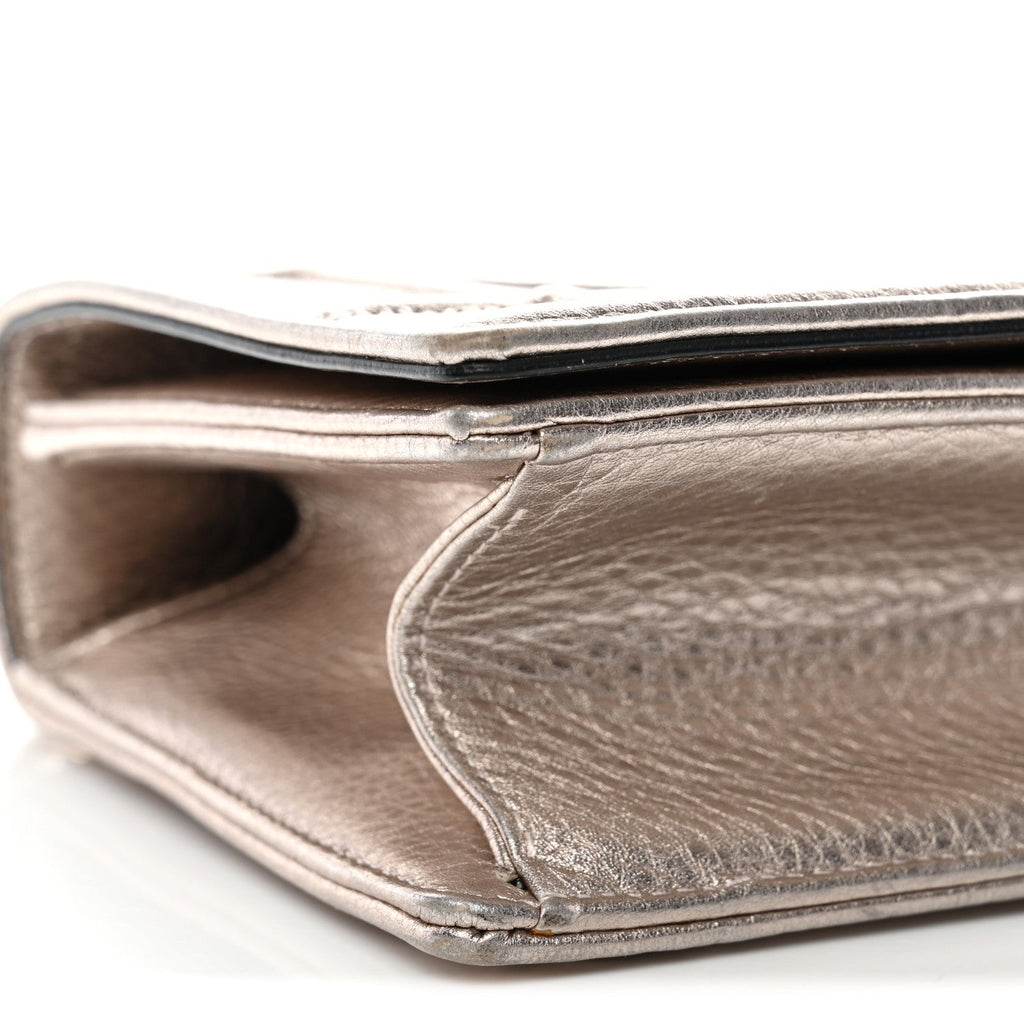 Christian Dior Metallic Grained Calfskin Small Diorama Flap Bag Copper