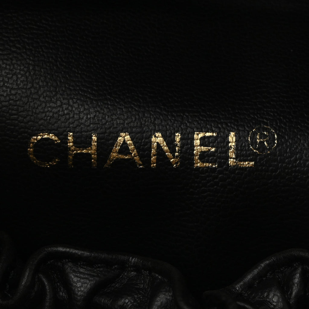 Lambskin Vanity Cosmetic Bag Black