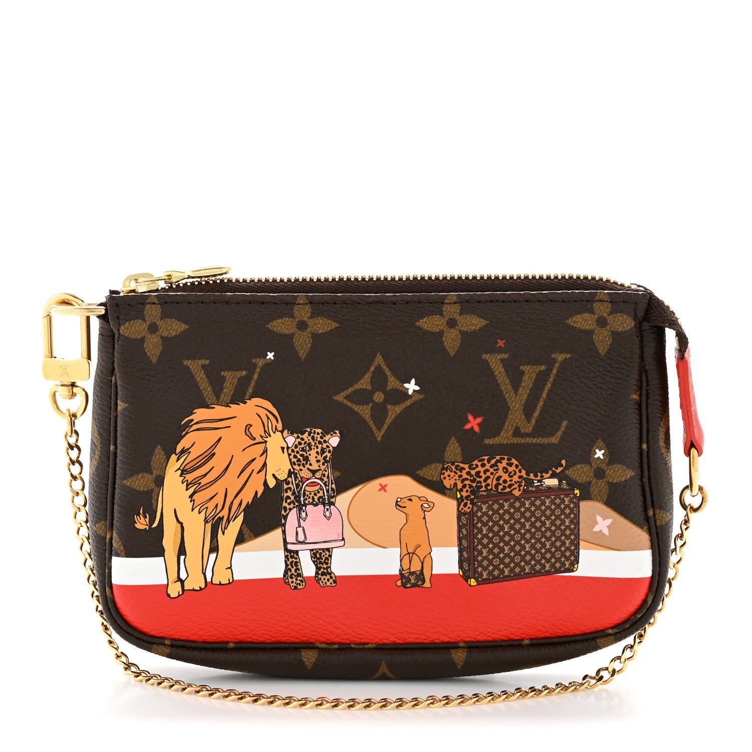 Louis Vuitton Monogram 2018 Christmas Animation Mini Cats Pochette Accessories