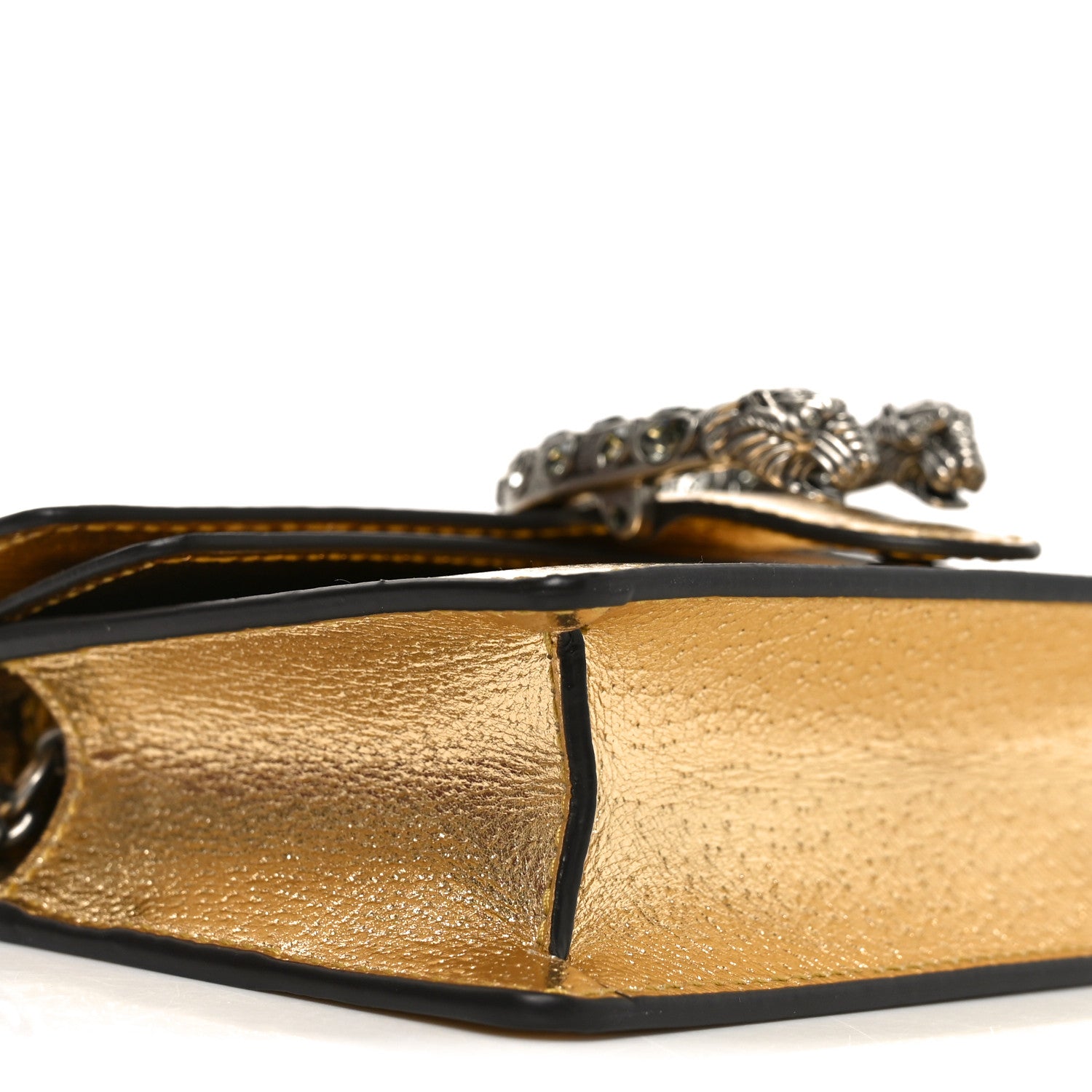 Gucci Metallic Calfskin Super Mini Dionysus Shoulder Bag Gold