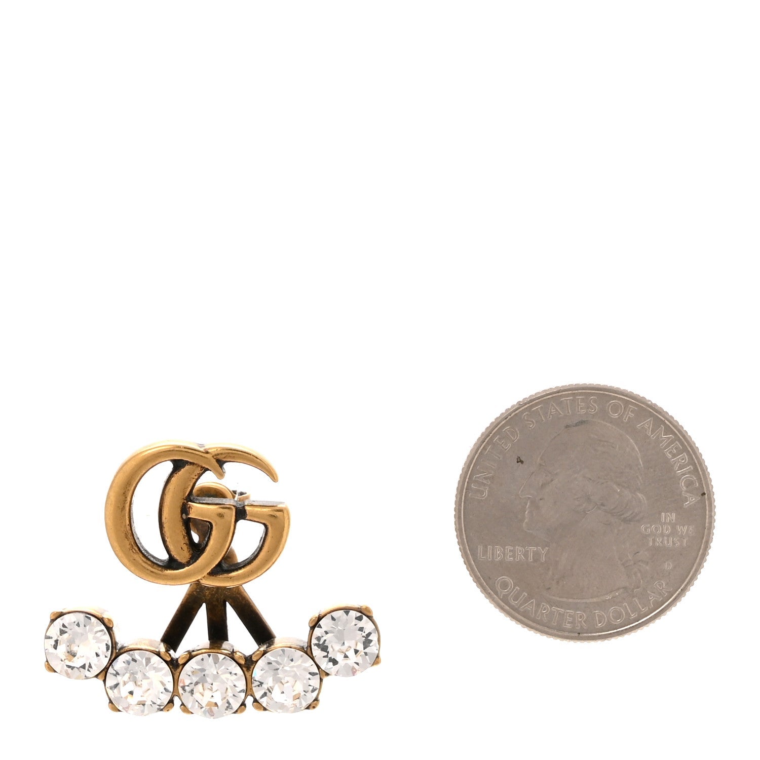 Gucci Crystal Single GG Earring Gold