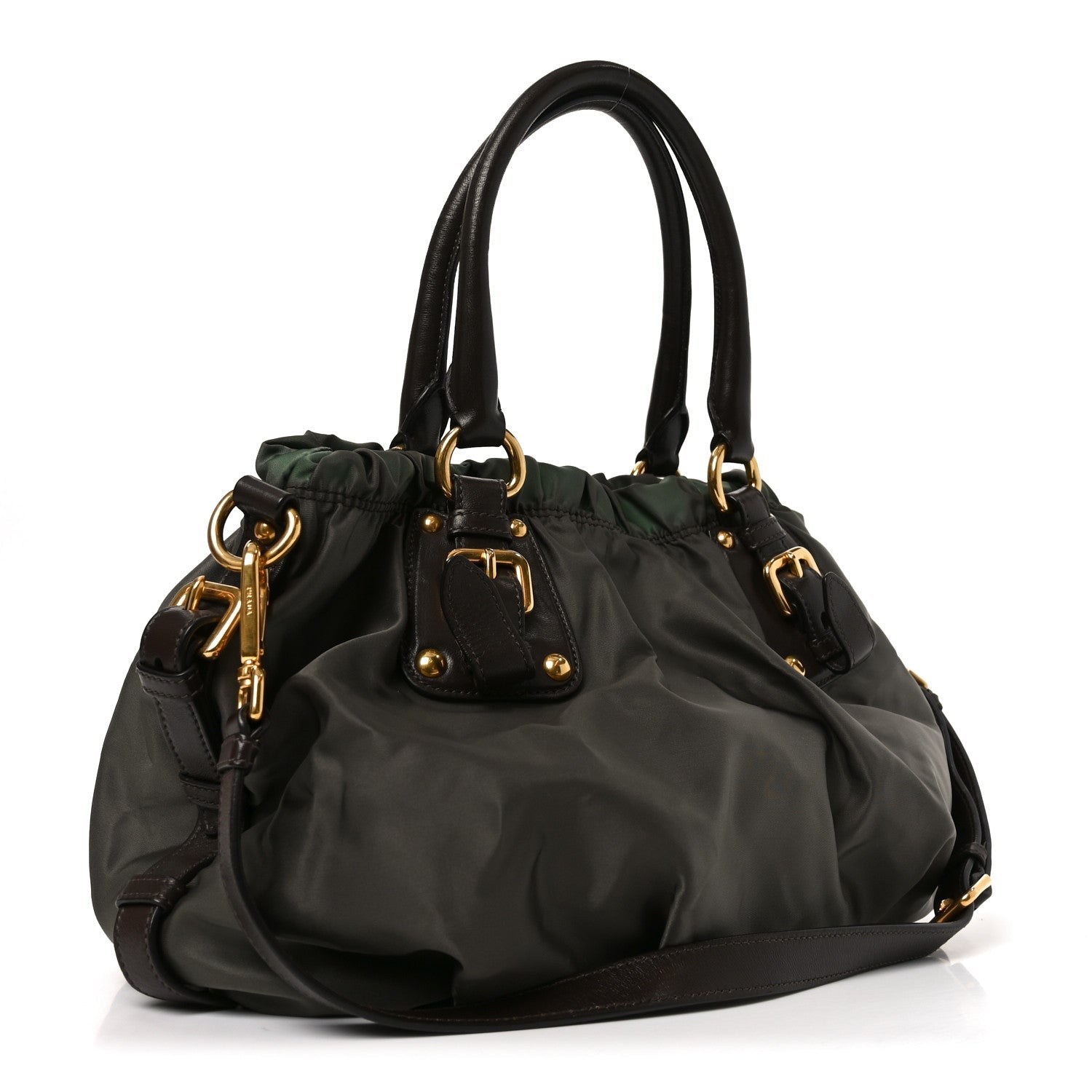Prada Tessuto Nylon Jacquard Logo Tote  Bruciato Sughero