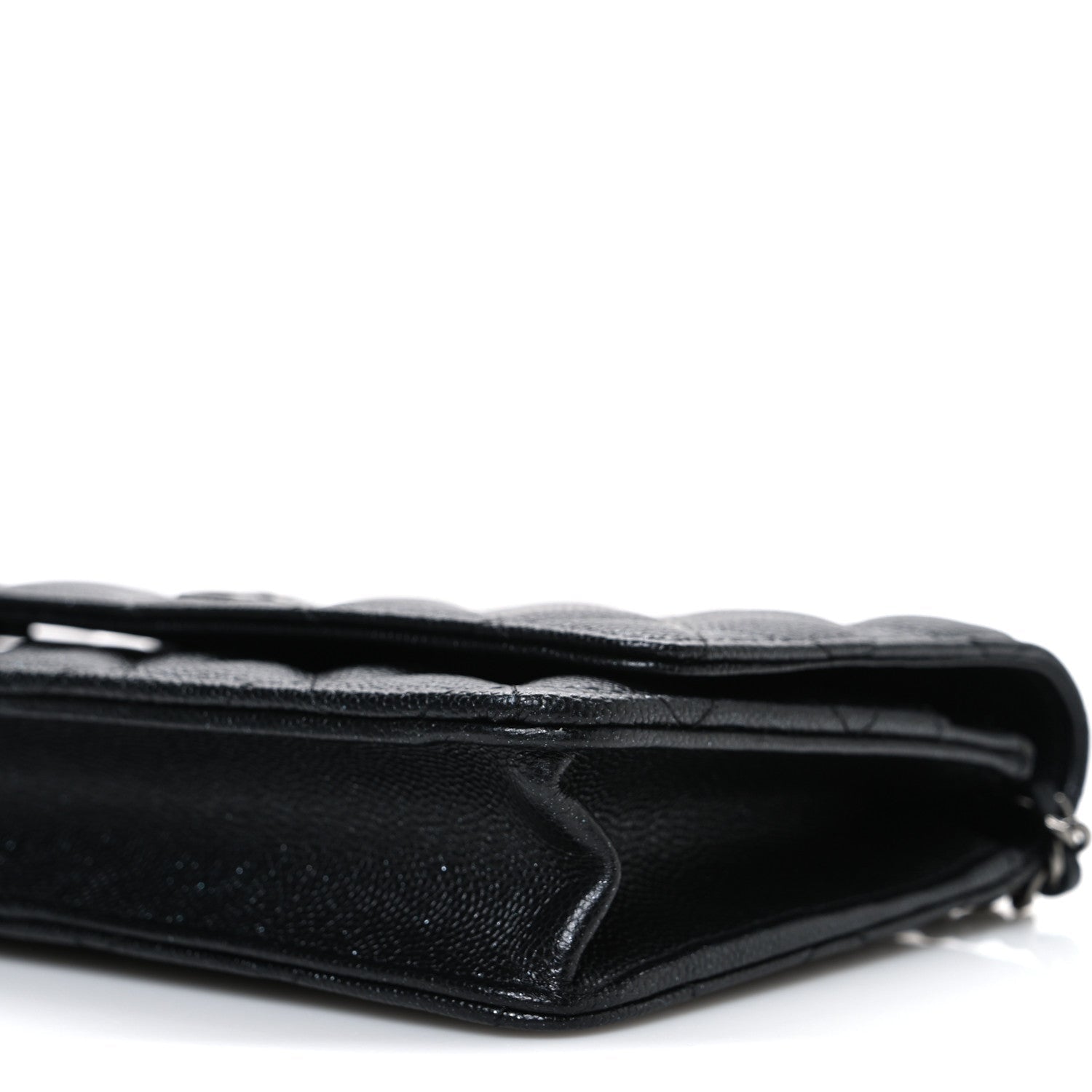 Chanel Iridescent Caviar Quilted Wallet on Chain WOC Black