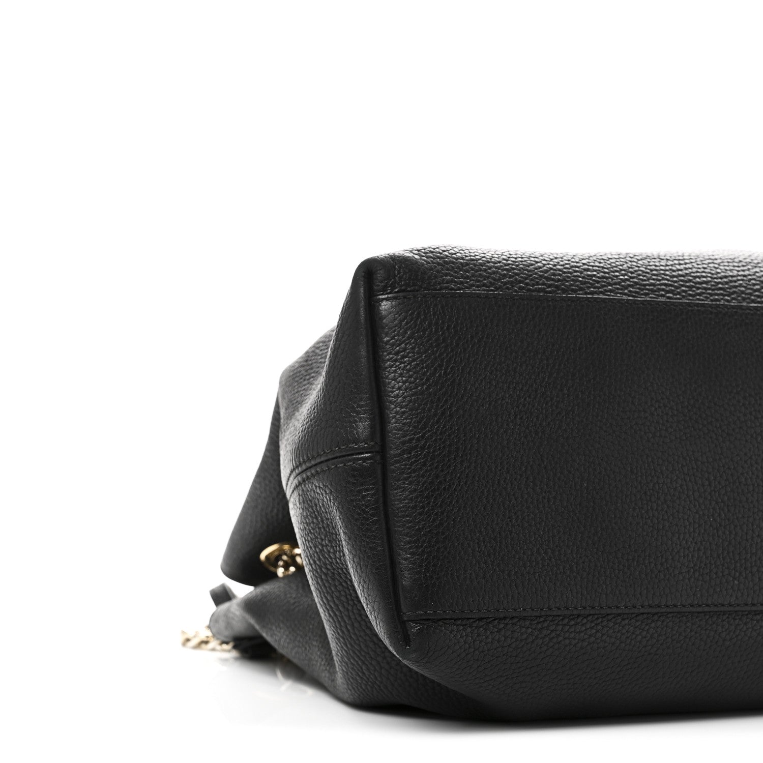 Gucci Pebbled Calfskin Medium Soho Chain Shoulder Bag Black