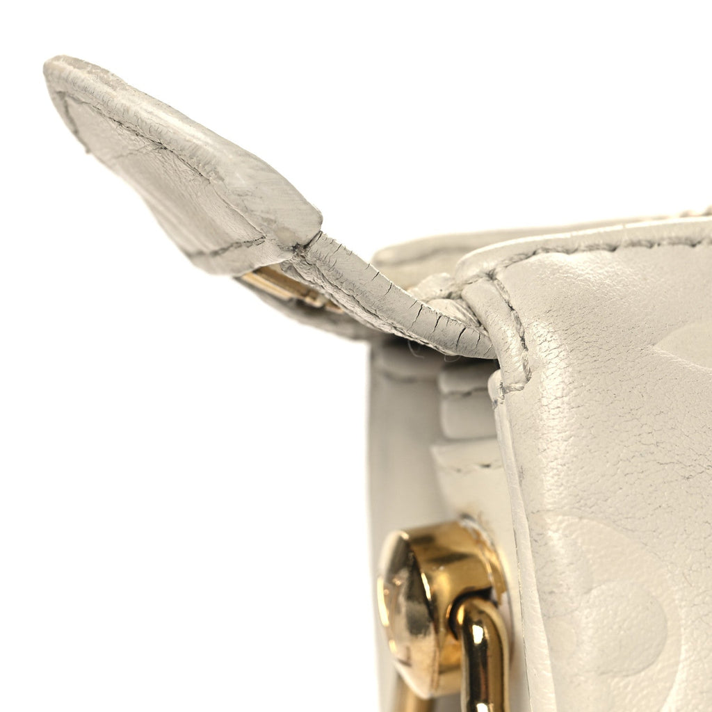 Louis Vuitton Lambskin Embossed Monogram Coussin PM Beige Cream