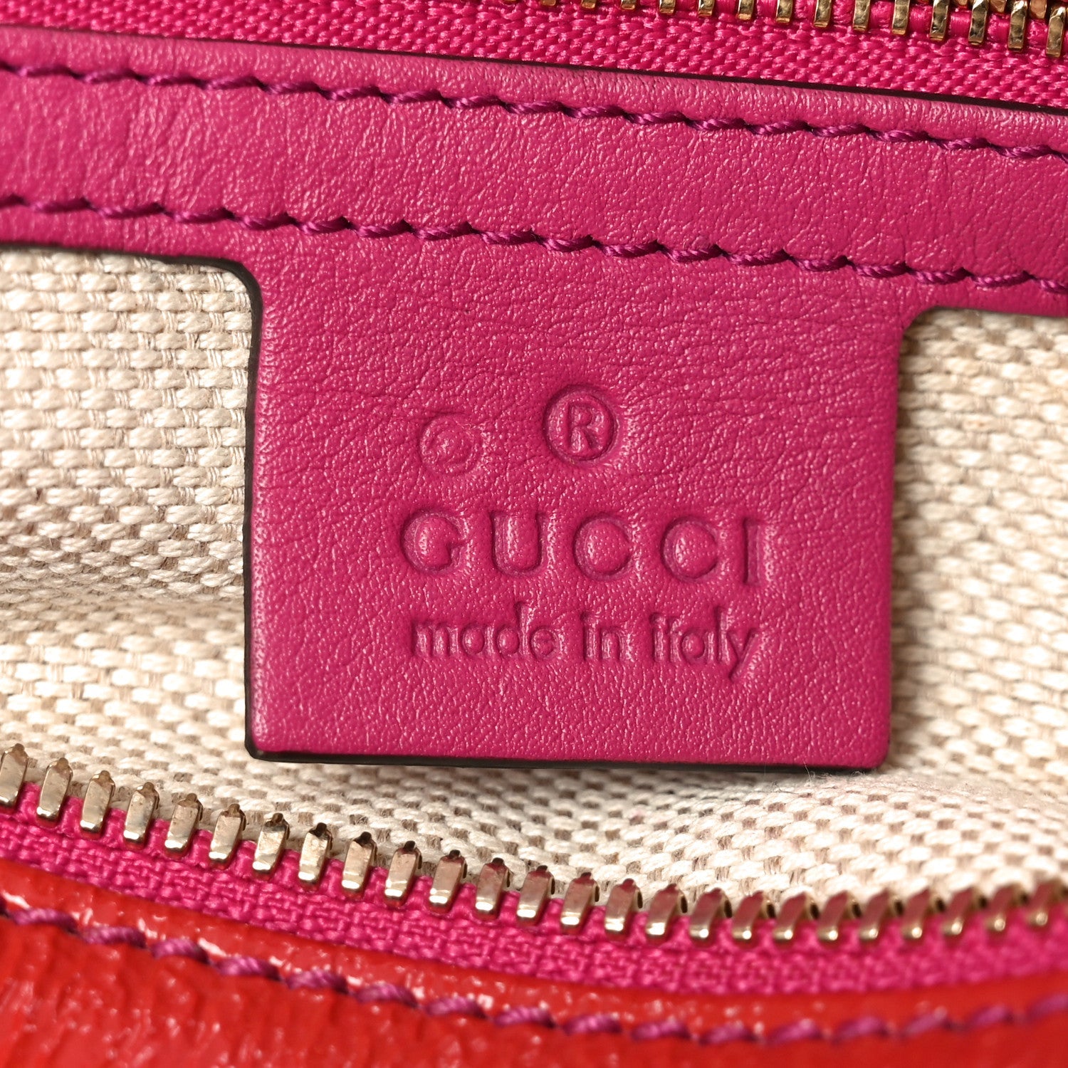 Gucci Vernice Naplack Small Soho Top Handle Satchel Uniform Red