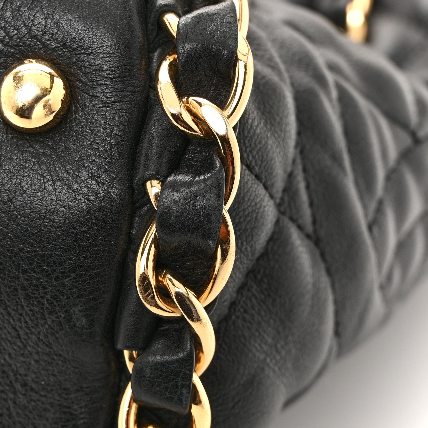 Chanel Calfskin Quilted Large Chain Me Hobo Black