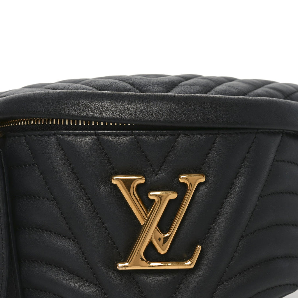 Louis Vuitton Calfskin Quilted New Wave Bumbag Black