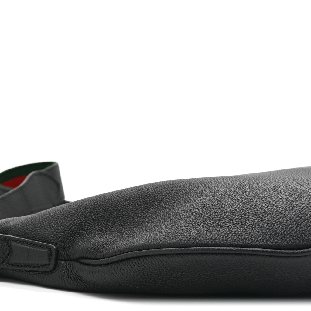Gucci Calfskin Emblem Shoulder Bag Black