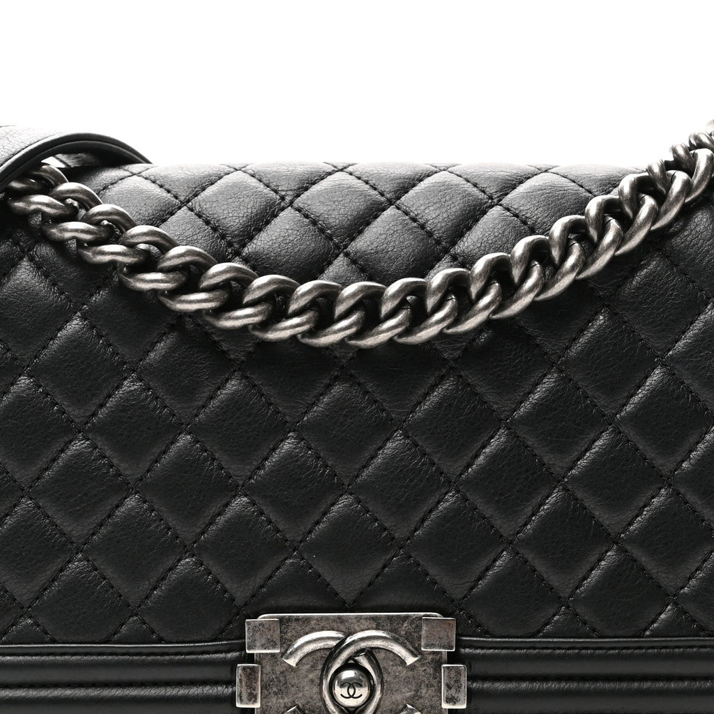 Chanel Calfskin Quilted Medium Boy Flap Black