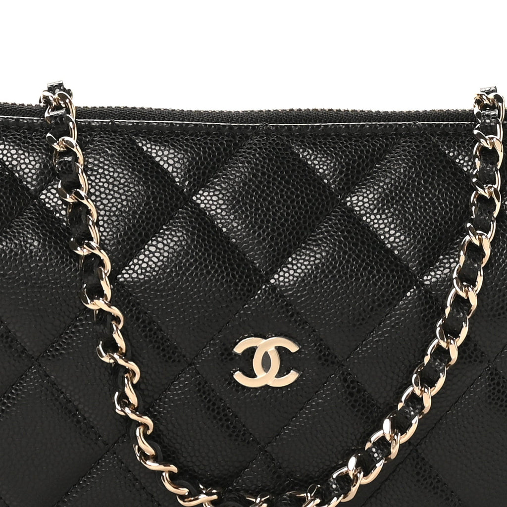 Chanel Caviar Quilted Clutch With Chain Black